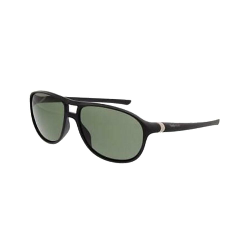 TAG Heuer 6043-301 Matte Black Aviator Sunglasses with Green Polarized Lenses, showcasing a stylish design and premium quality.